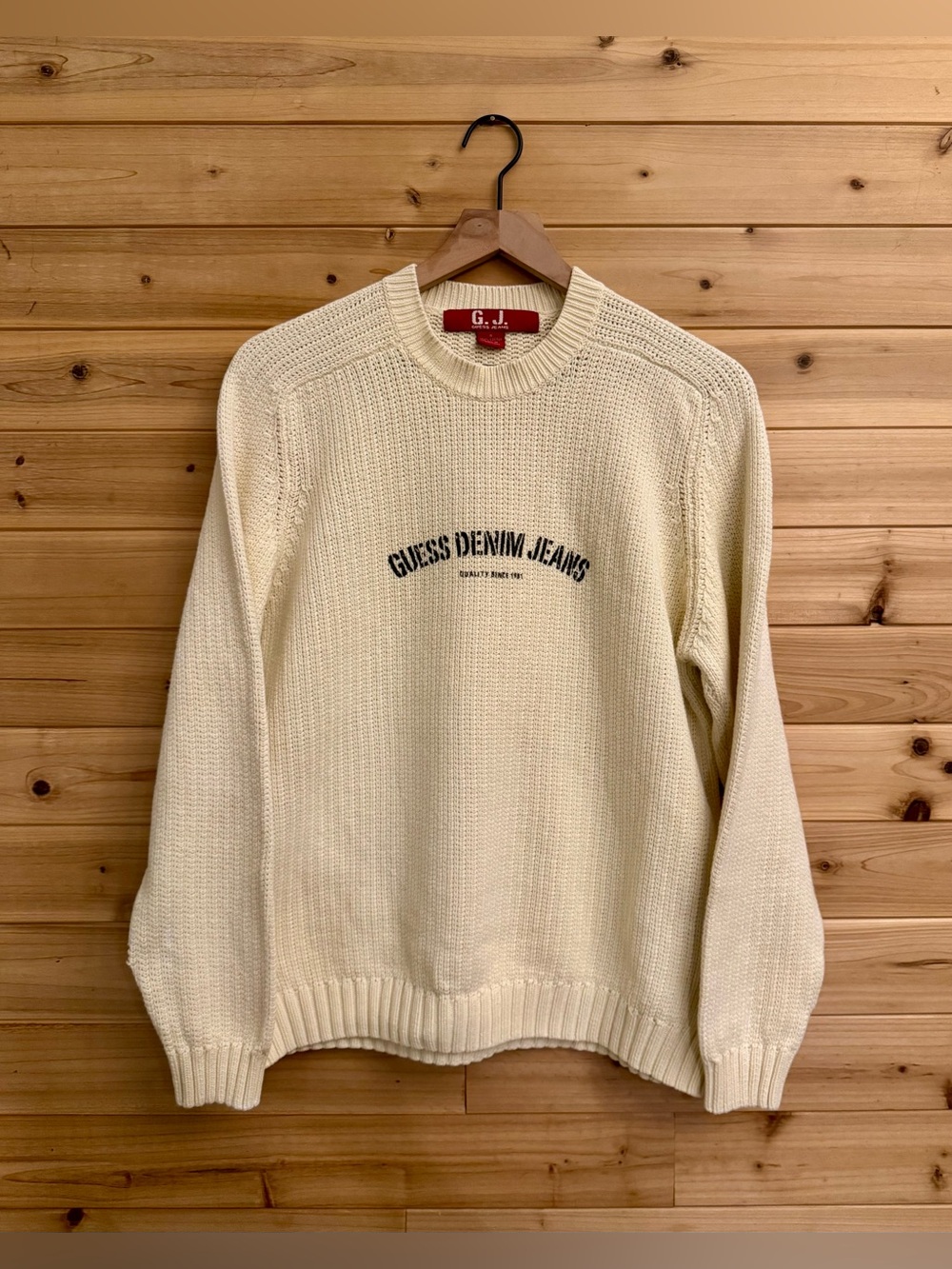 80’s 90’s VNTG Guess Small Cotton Knit Pullover Crewneck Sweater Gender Neutral